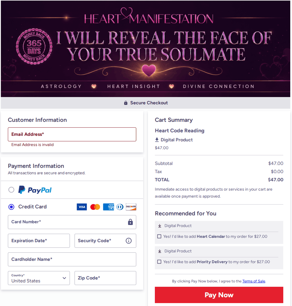 Heart Manifestation Checkout